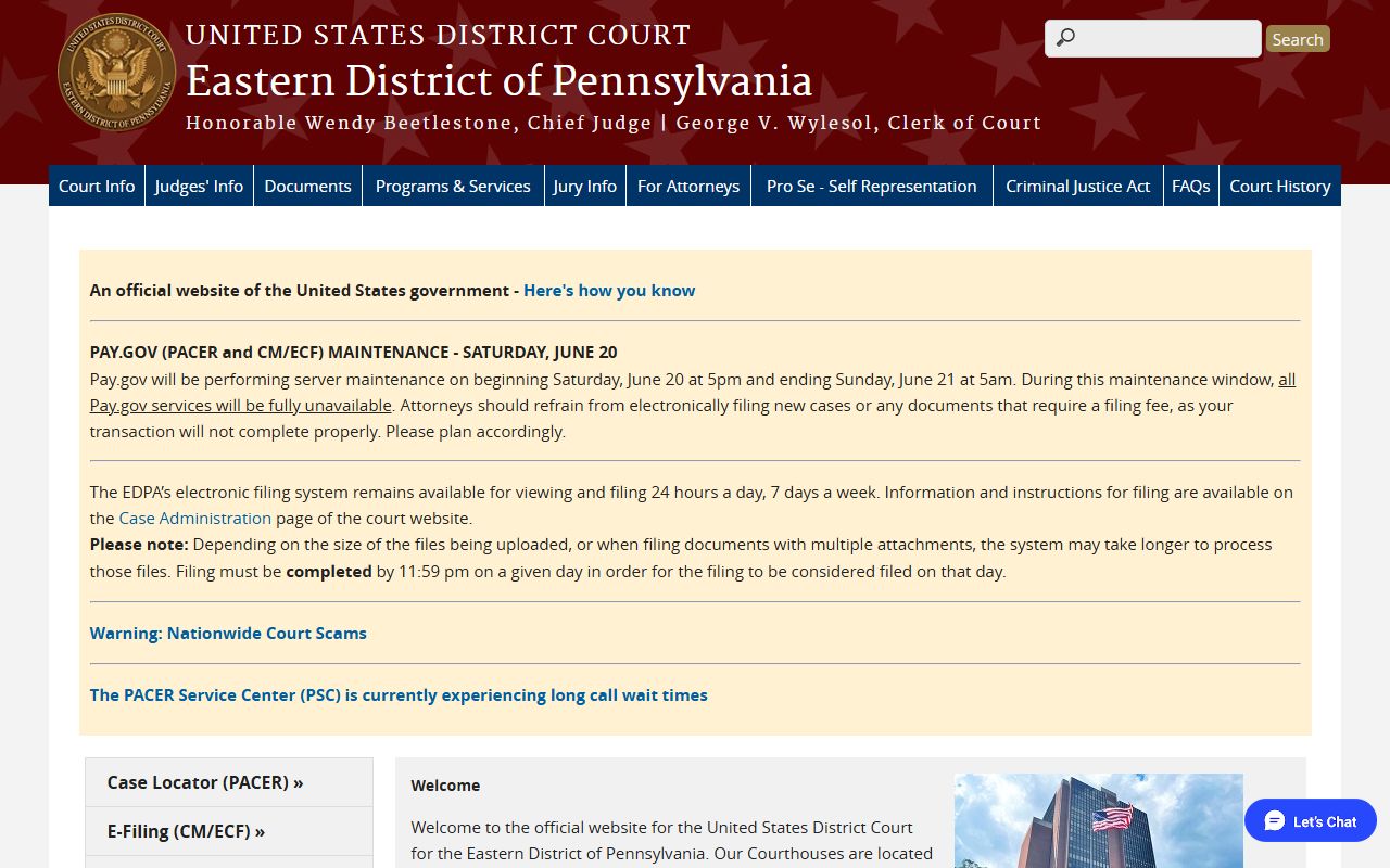 Philadelphia County Court of Common Pleas federal court distinction