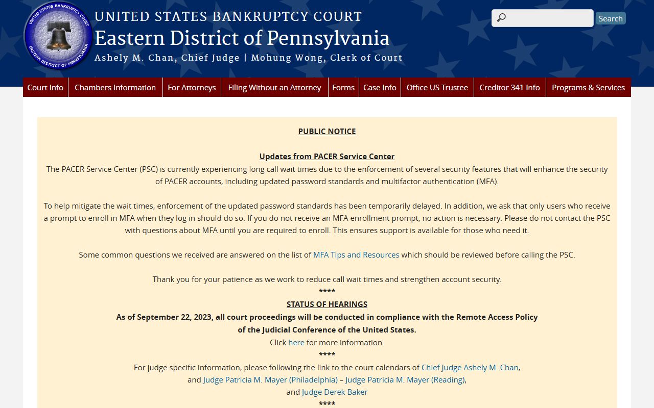 Philadelphia County Court of Common Pleas bankruptcy court distinction