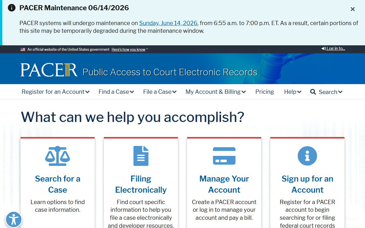 Philadelphia County Court of Common Pleas PACER federal docket access